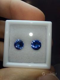 Coppia di tanzaniti naturali altissima qualità