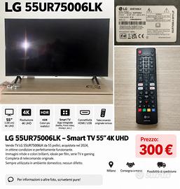 LG 55” 4K Smart TV 55UR75006LK