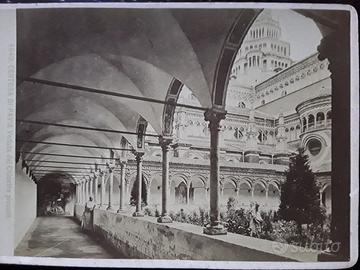 Fotografia antica dell'Ottocento Certosa di Pavia