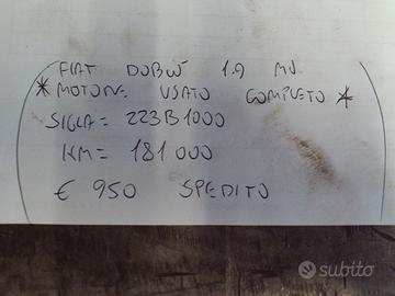 Motore usato completo fiat doblo 1.9 mj