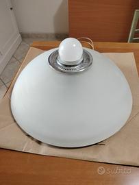 Plafoniera vetro satinato e acciaio Artemide