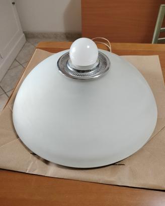 Plafoniera vetro satinato e acciaio Artemide