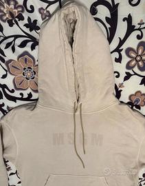 MSGM Felpa Uomo Beige con Cappuccio