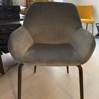 Kave Home - 2 sedie Modello Konna Velluto grigio