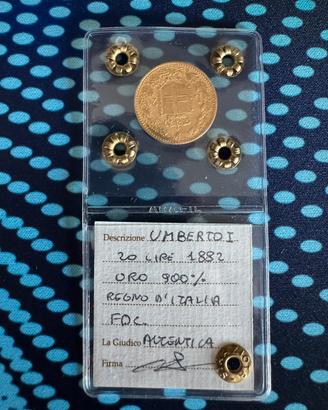 20 Lire Umberto I 1882