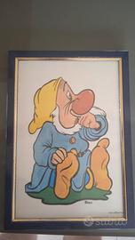 quadro litografia nano eolo bianca neve walt disne