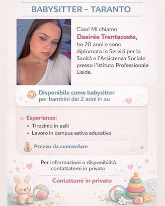 Babysitter/assistenza anziane