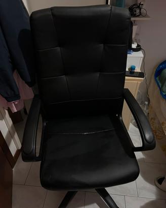 sedia scrivania nero pelle