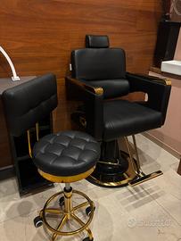 Poltrona barber e sgabello cordinato