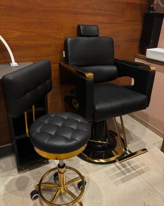 Poltrona barber e sgabello cordinato