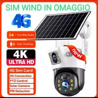 Telecamera con pannello solare sim 4g per esterno,