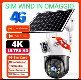 Telecamera con pannello solare sim 4g per esterno,