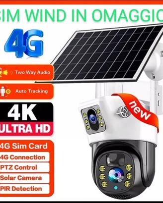 Telecamera con pannello solare sim 4g per esterno,