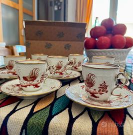 Richard Ginori Galli Rossi tazze caffè con piatto