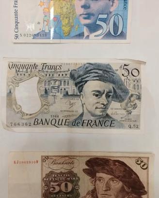 Banconote francesi e tedesca