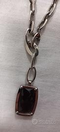Collana Morellato acciaio con pietra nera