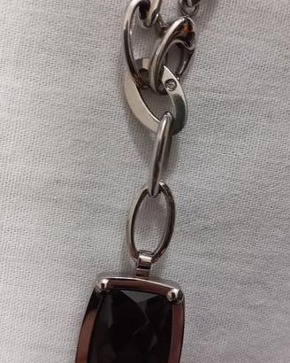 Collana Morellato acciaio con pietra nera
