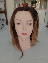 Testa di manichino con capelli veri 