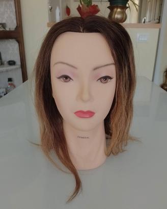 Testa di manichino con capelli veri 
