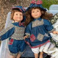 Coppia bambole in porcellana vintage