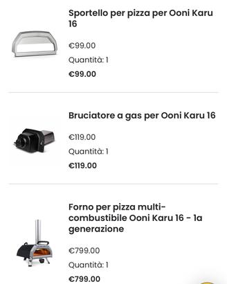 Forno pizza ooni karu 16+bruciatore gas+sportello