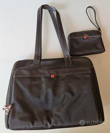 Borsa da lavoro nera Wenger con pochette - Superba