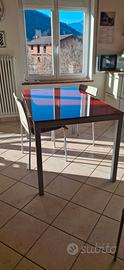 tavolo in vetro temperato rosso