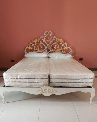 LETTO MATRIMONIALE LIPPARINI IN FERRO BATTUTO 