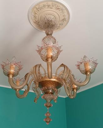 Lampadario in vetro di Murano