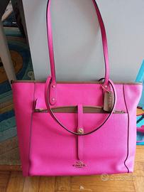 Borsa shopper Coach fucsia con pochette