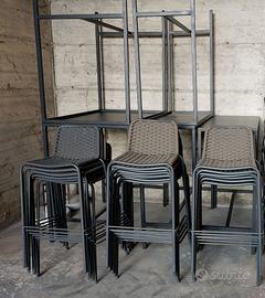 Tavoli e sedie alte designer Drigani per aperitivi