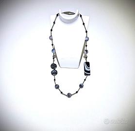 Collana lunga pietre naturali agata e spinello