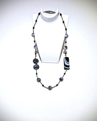 Collana lunga pietre naturali agata e spinello