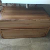 cassettone in olmo bordi arrotondati 2 cassetti