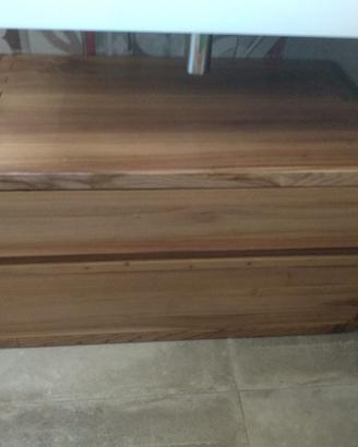 cassettone in olmo bordi arrotondati 2 cassetti