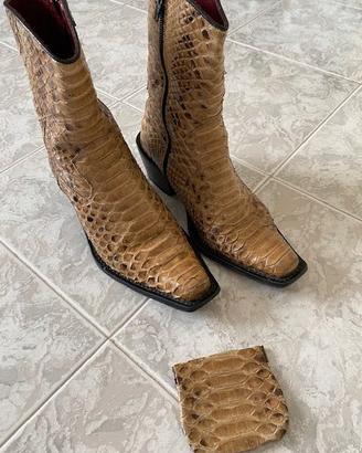 Texani donna vero pitone con portafoglio omaggio