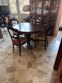 tavolo classico tondo allungabile degli anni 70