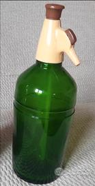 VECCHIO SELTZ BOTTIGLIA SIFONE IN VETRO VINTAGE 