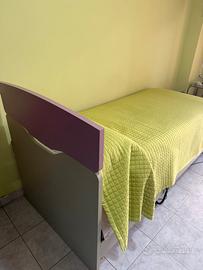 Letto singolo materasso memory e rete elettrica