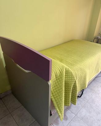 Letto singolo materasso memory e rete elettrica