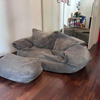 Divano a sacco Big Bertha Josephine + Pouf poggiap