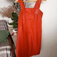 vestito salopette in pelle