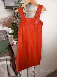 vestito salopette in pelle