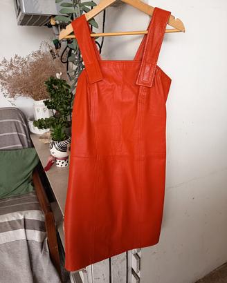 vestito salopette in pelle