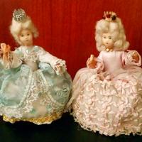 Coppia di 2 principesse vintage bamboline Francia