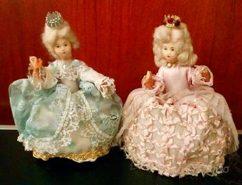 Coppia di 2 principesse vintage bamboline Francia