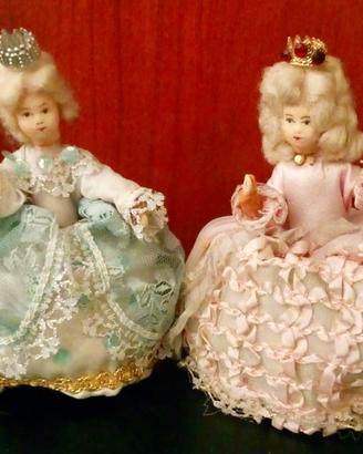Coppia di 2 principesse vintage bamboline Francia