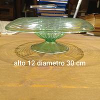 portafrutta centrotavola vintage vetro verde