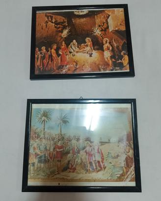 coppia di quadri in legno vintage 