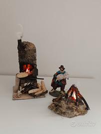 Forno e Bivacco Falò (Luce + Fumo) Presepe Diorama